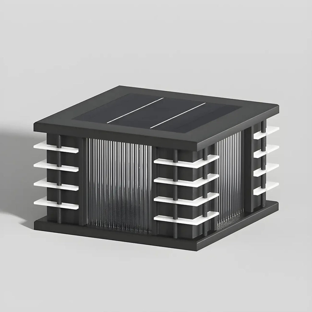 Contemporary Warm Light Square Black Outdoor Post Lights