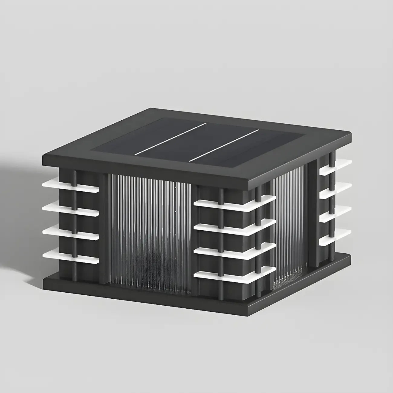 Contemporary Warm Light Square Black Outdoor Post Lights