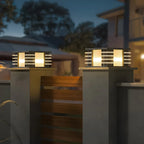 Contemporary Warm Light Square Black Outdoor Post Lights
