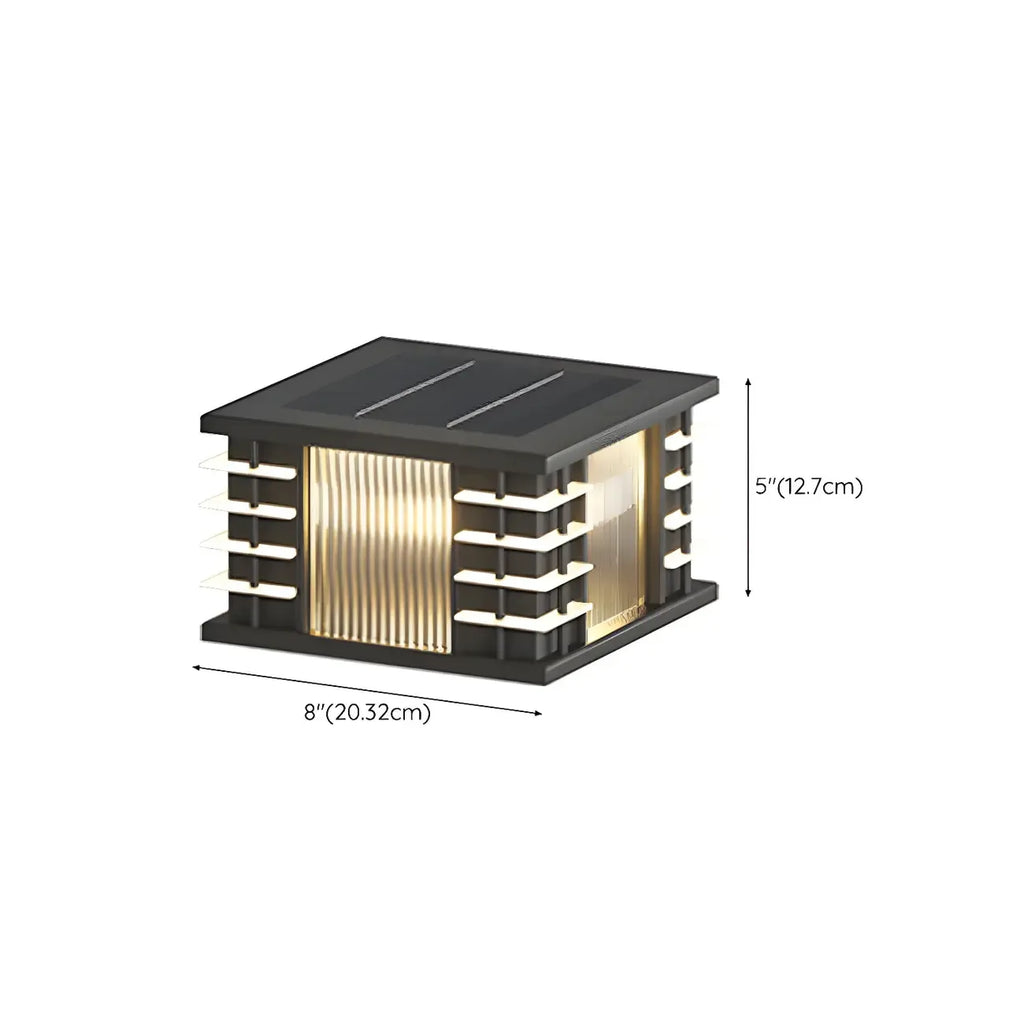 Contemporary Warm Light Square Black Outdoor Post Lights