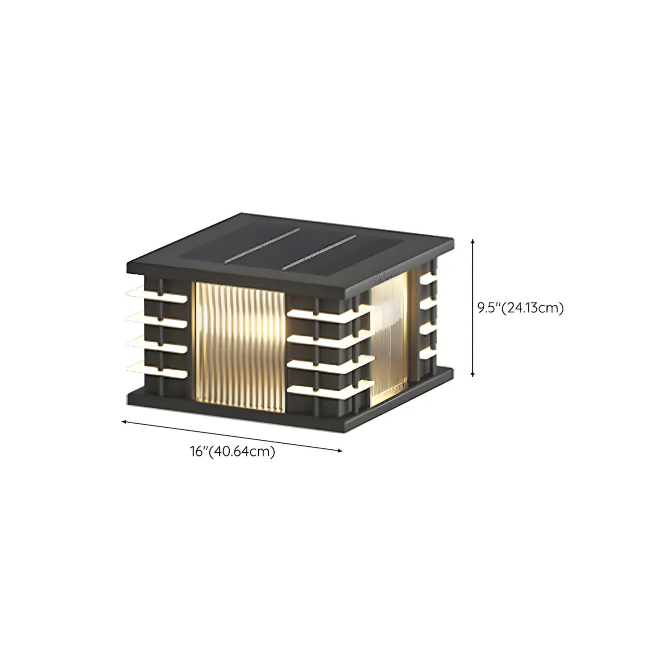 Contemporary Warm Light Square Black Outdoor Post Lights