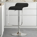 Leather Low Back Metal Adjustable Swivel Bar Stools