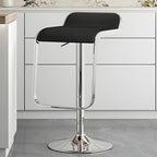Leather Low Back Metal Adjustable Swivel Bar Stools