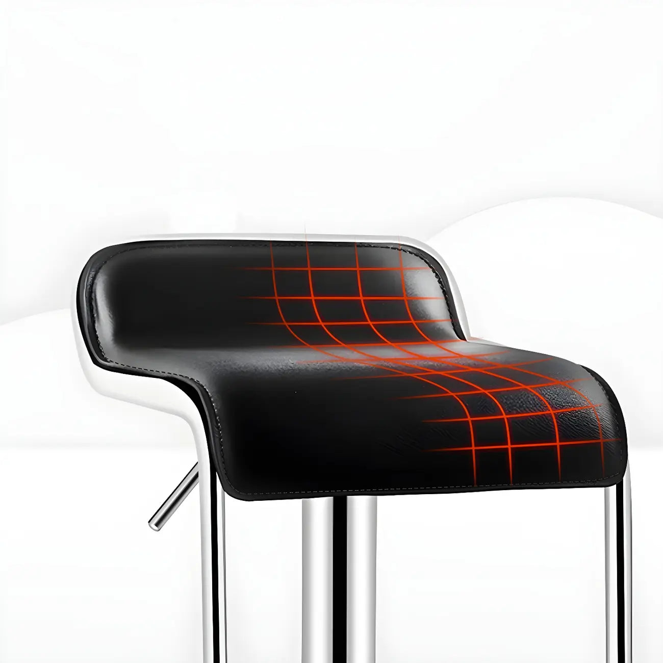 Leather Low Back Metal Adjustable Swivel Bar Stools