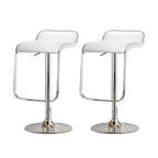 Leather Low Back Metal Adjustable Swivel Bar Stools