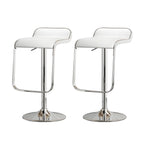 Leather Low Back Metal Adjustable Swivel Bar Stools