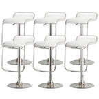 Leather Low Back Metal Adjustable Swivel Bar Stools
