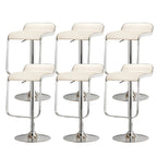Leather Low Back Metal Adjustable Swivel Bar Stools
