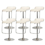 Leather Low Back Metal Adjustable Swivel Bar Stools
