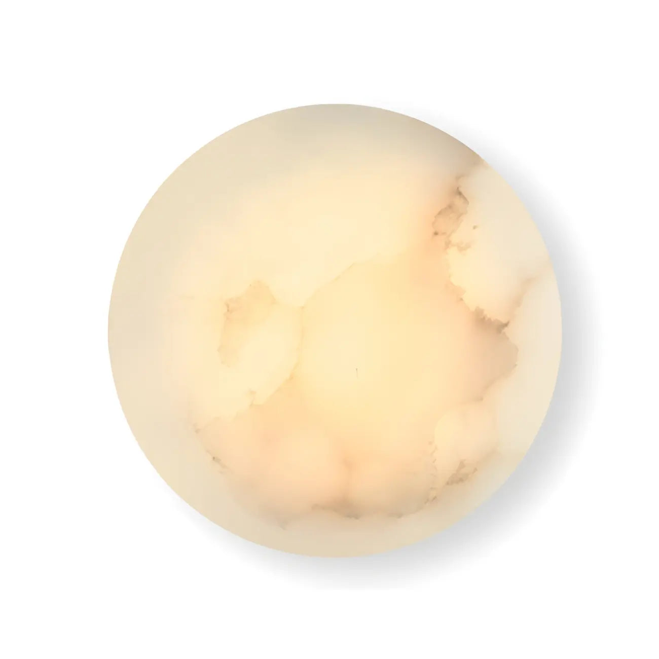 Contemporary LED Round Beige Stone Wall Sconce