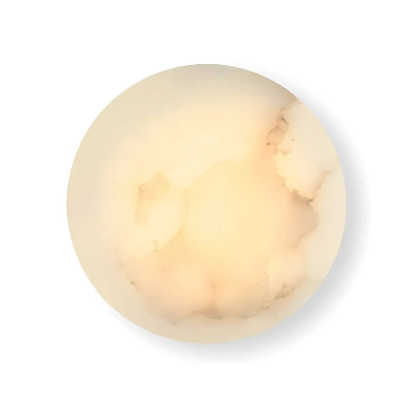 Contemporary LED Round Beige Stone Wall Sconce