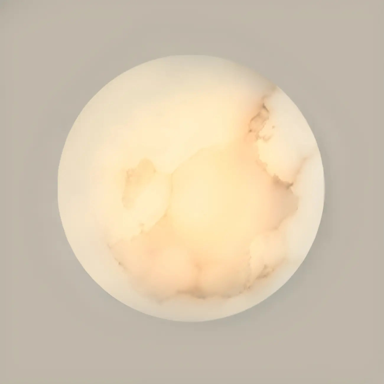 Contemporary LED Round Beige Stone Wall Sconce