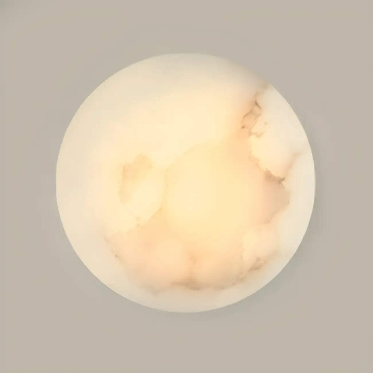 Contemporary LED Round Beige Stone Wall Sconce
