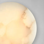 Contemporary LED Round Beige Stone Wall Sconce
