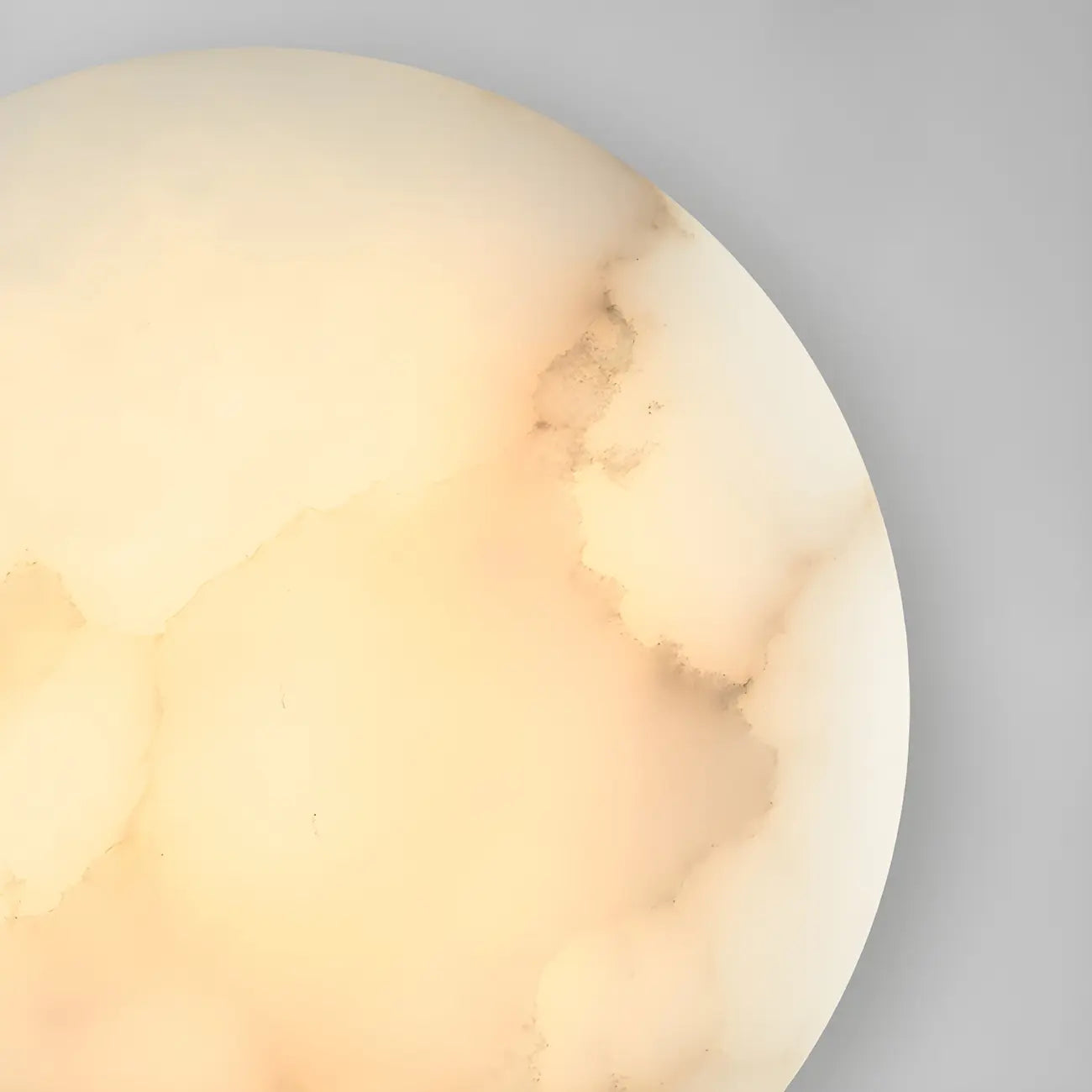 Contemporary LED Round Beige Stone Wall Sconce