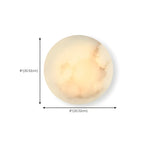 Contemporary LED Round Beige Stone Wall Sconce