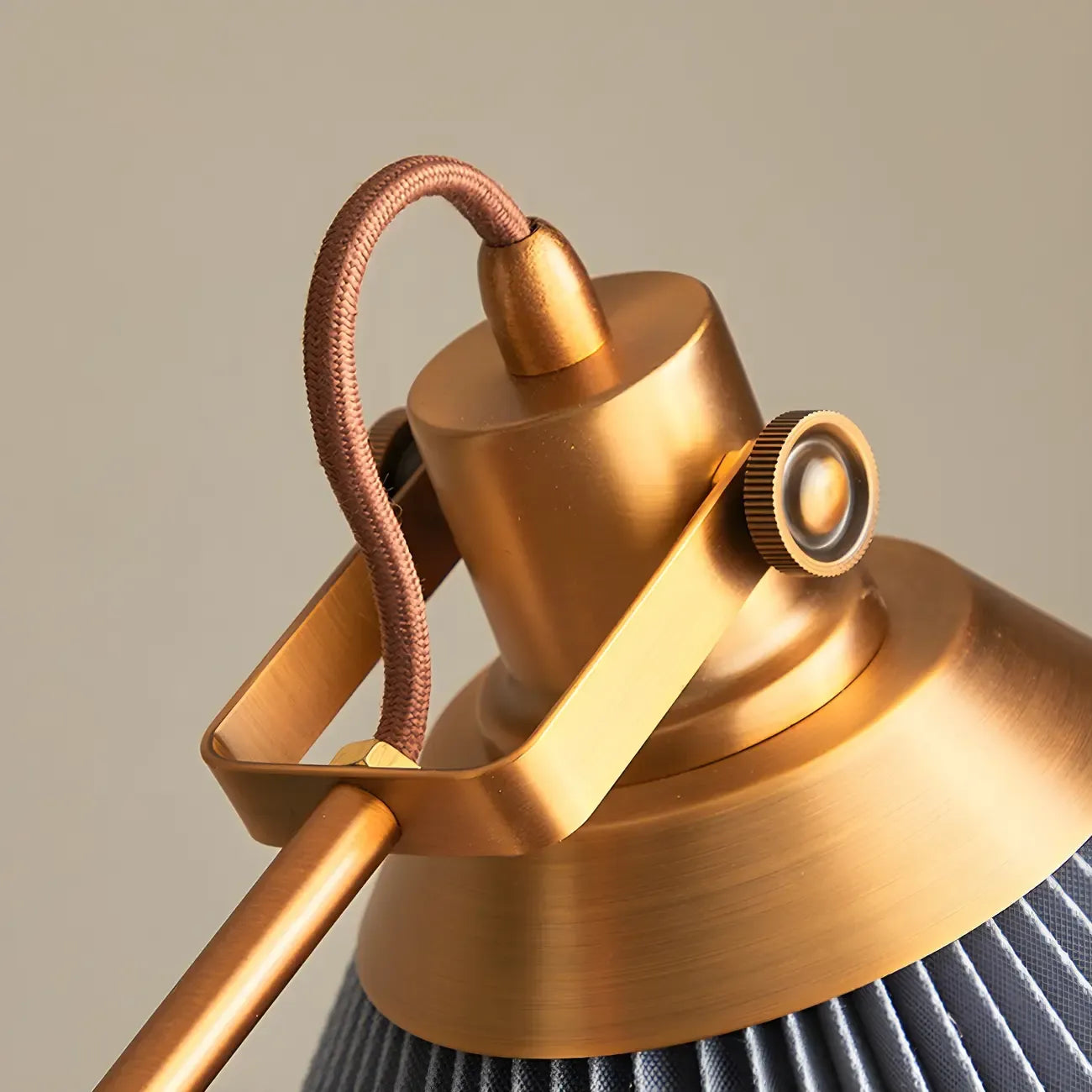 Brown Adjustable Metal Balance Arm Floor Lamp for Living Room