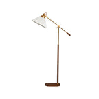 Brown Adjustable Metal Balance Arm Floor Lamp for Living Room