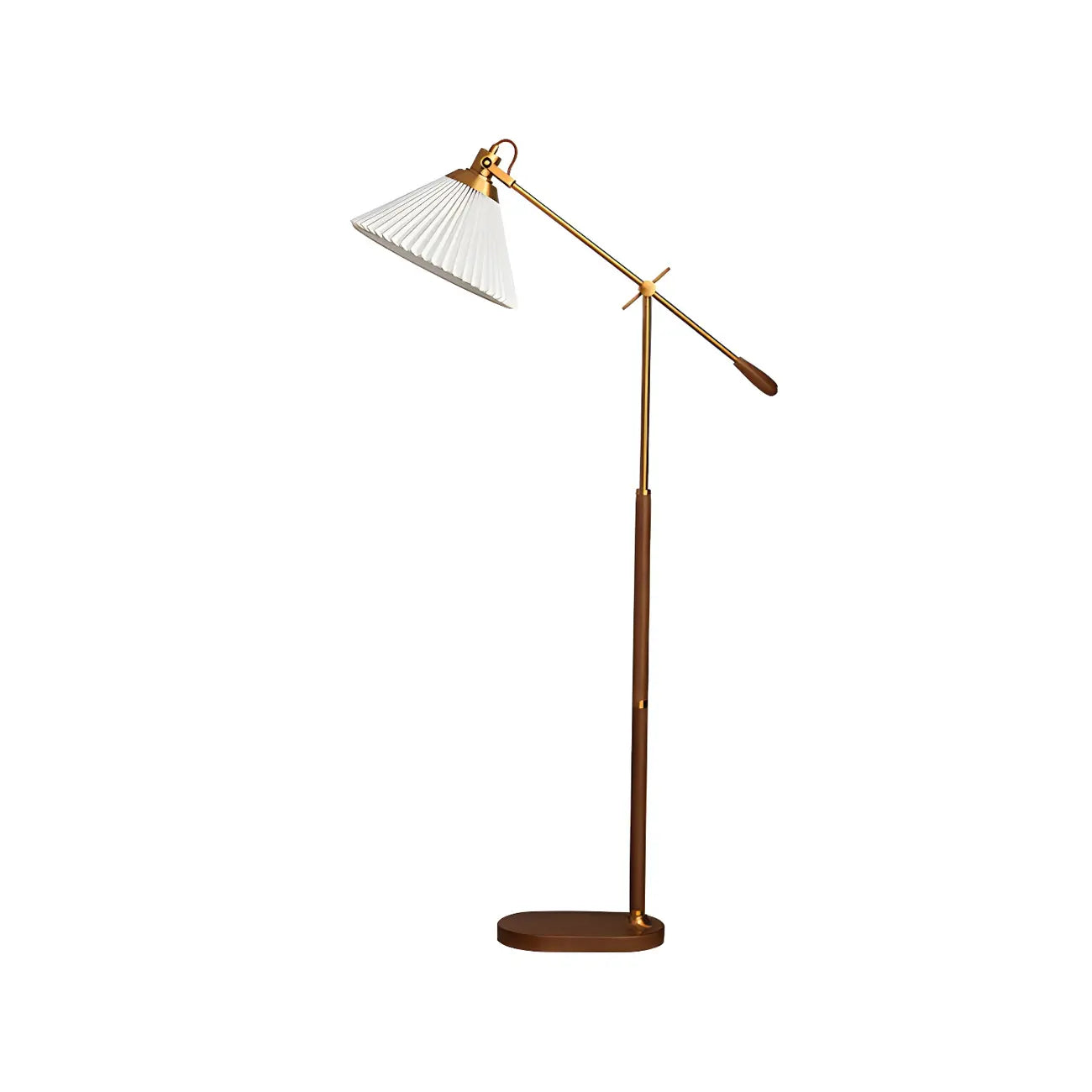 Brown Adjustable Metal Balance Arm Floor Lamp for Living Room