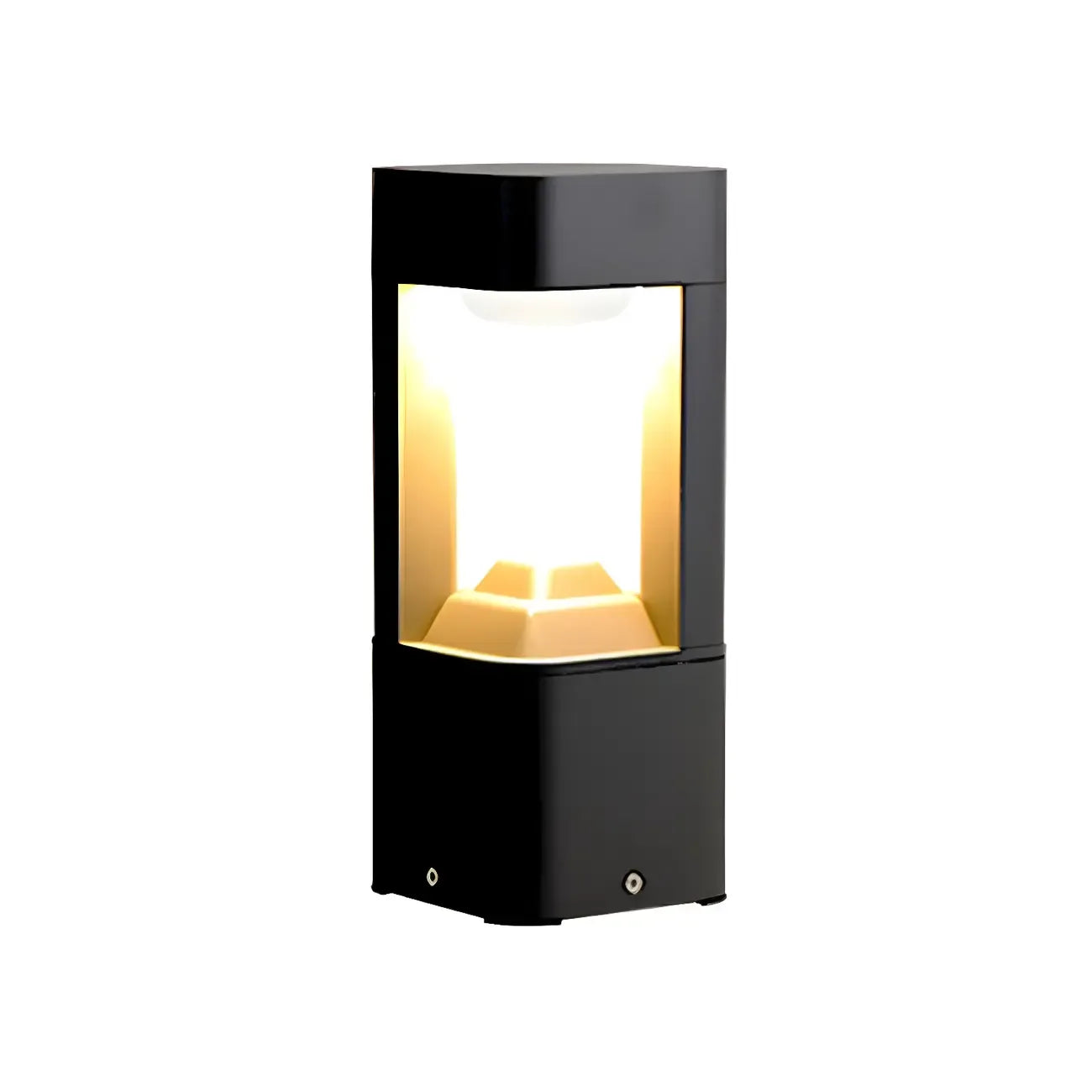 Black Metal Warm Light Lawn Post Cap Light