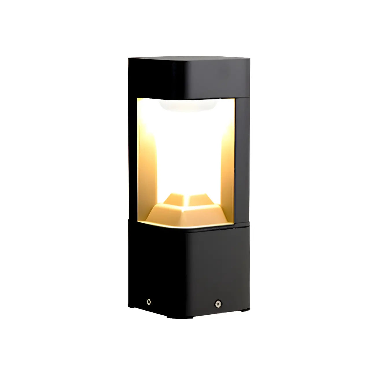 Black Metal Warm Light Lawn Post Cap Light