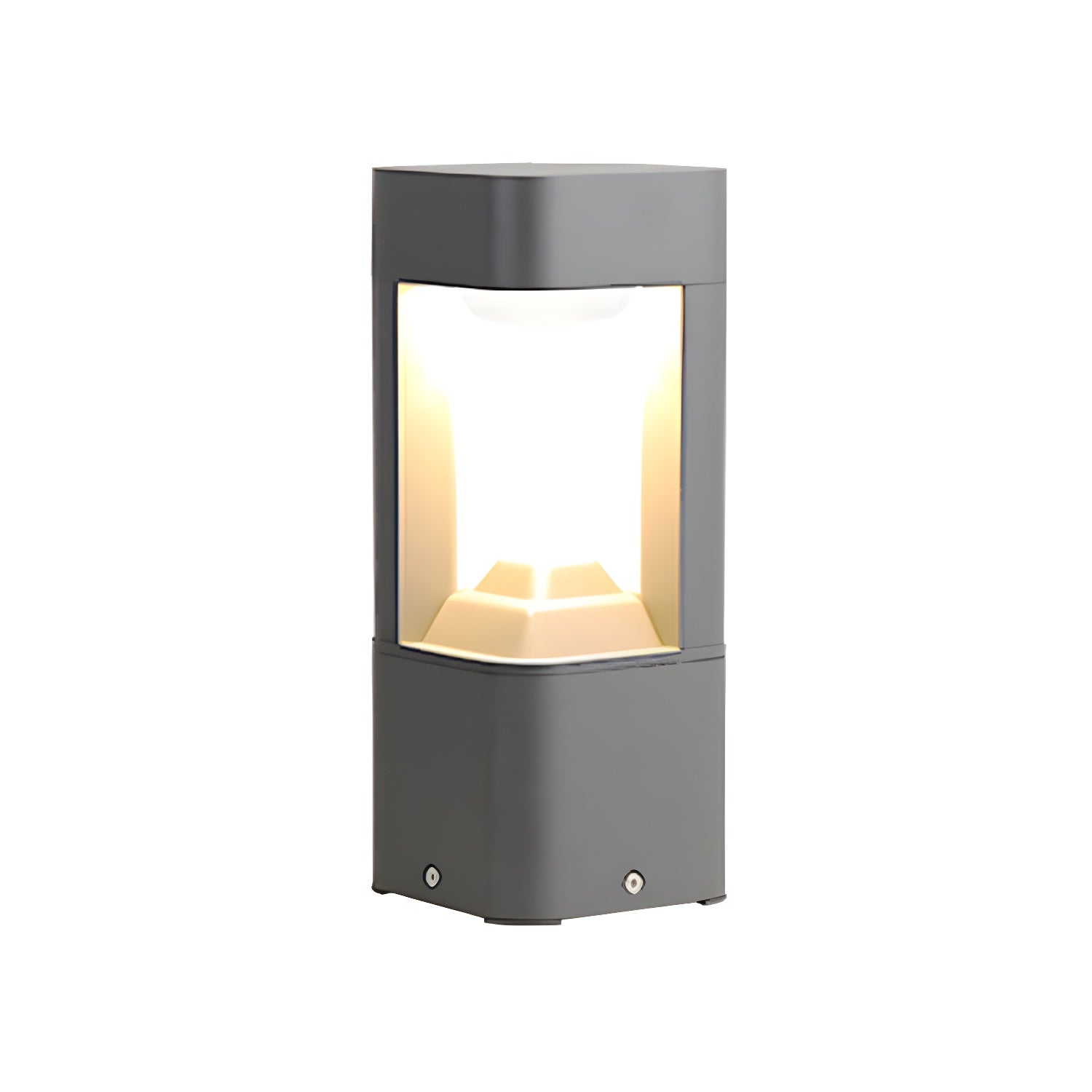 Black Metal Warm Light Lawn Post Cap Light