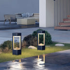 Black Metal Warm Light Lawn Post Cap Light