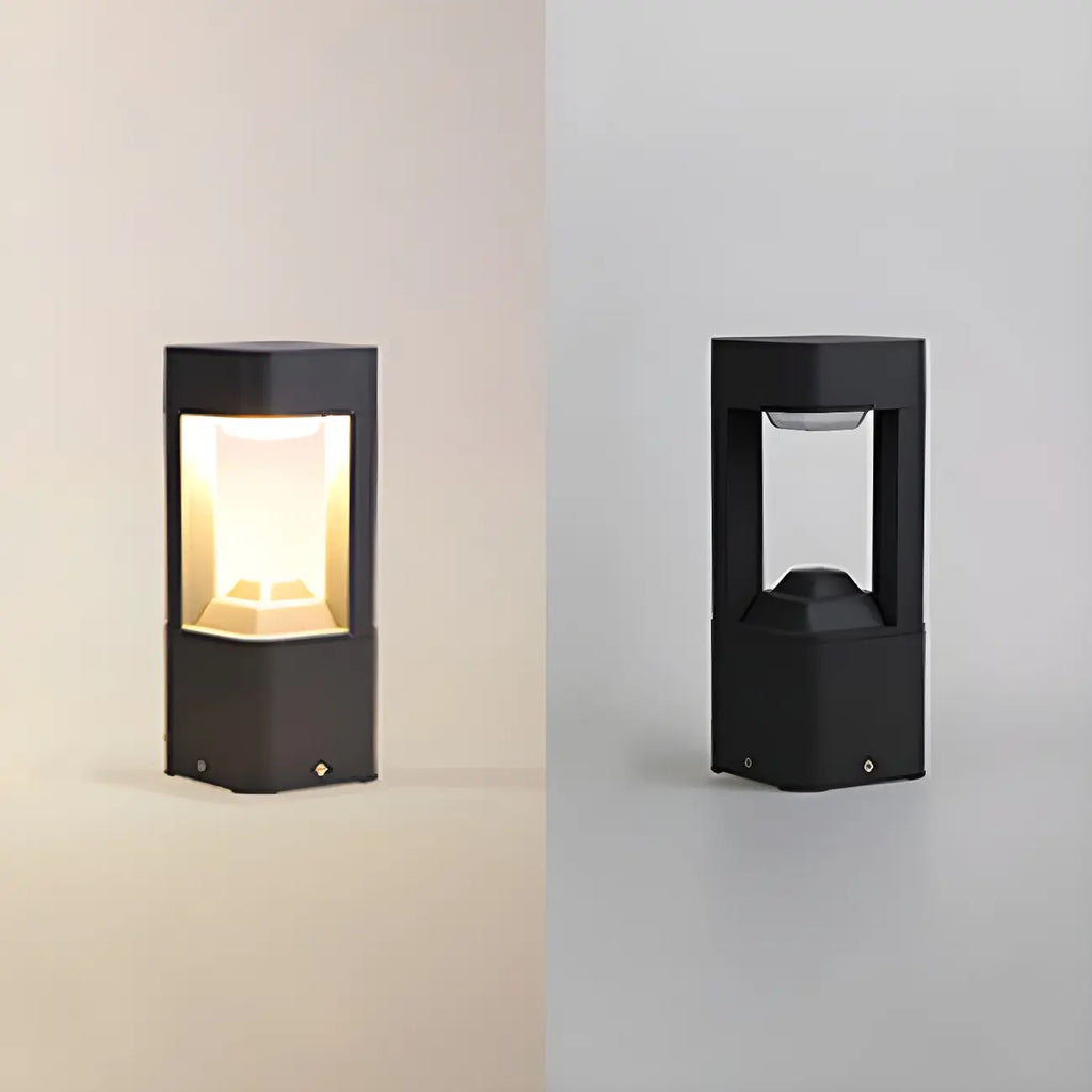 Black Metal Warm Light Lawn Post Cap Light