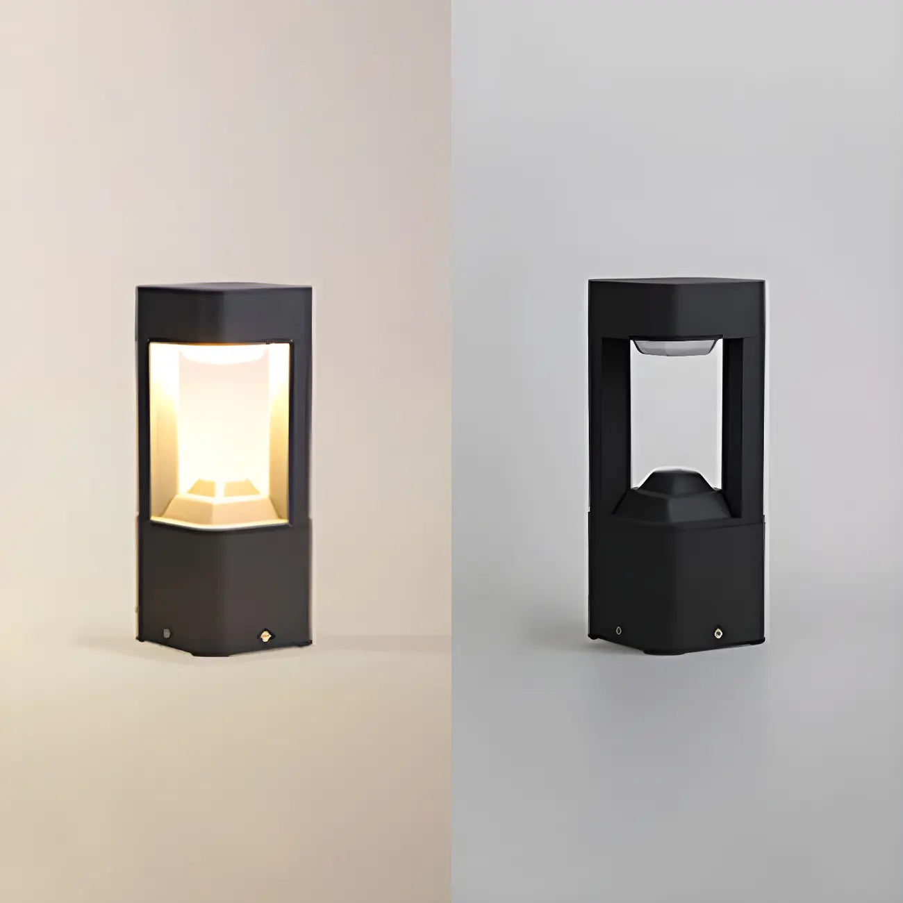 Black Metal Warm Light Lawn Post Cap Light