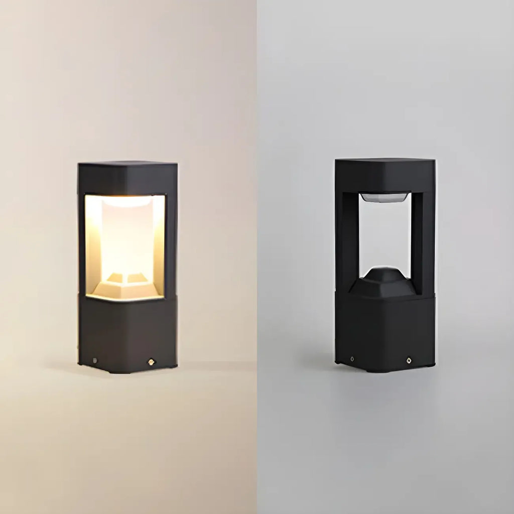 Black Metal Warm Light Lawn Post Cap Light