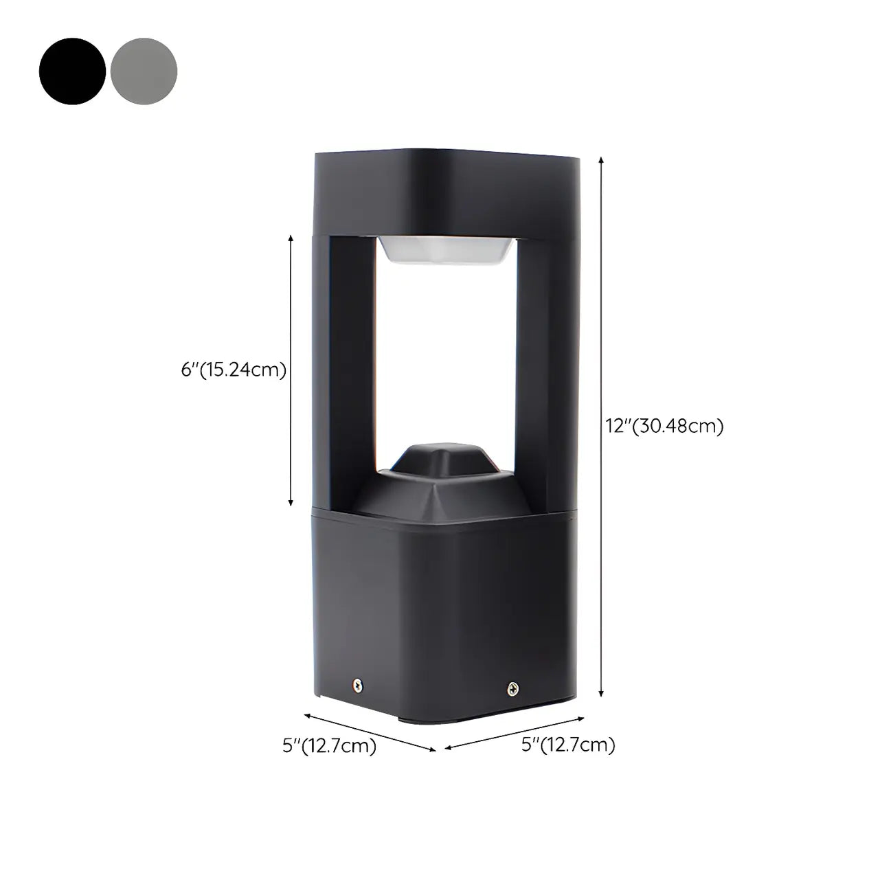 Black Metal Warm Light Lawn Post Cap Light