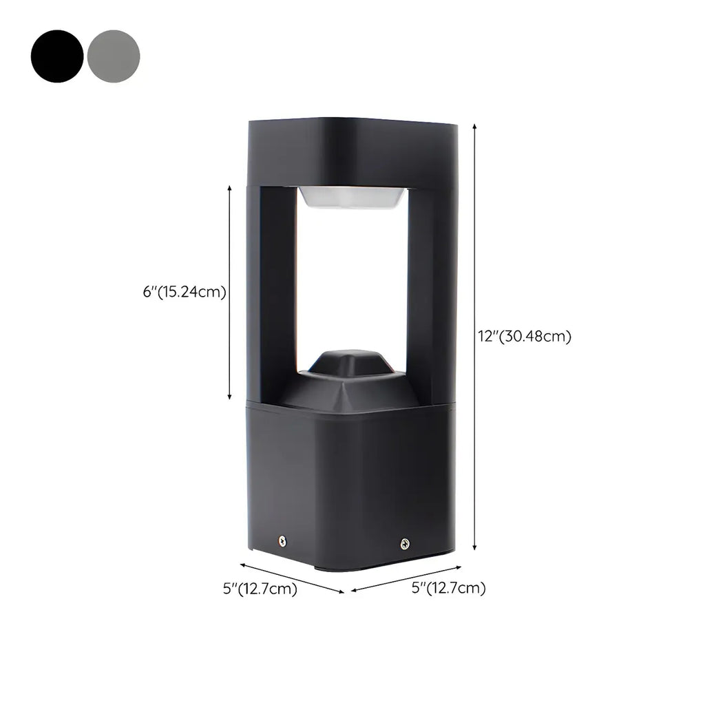 Black Metal Warm Light Lawn Post Cap Light