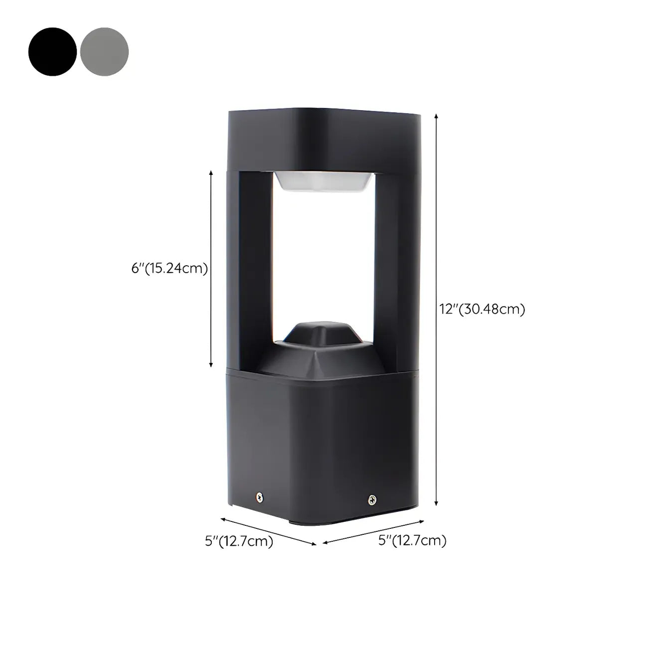 Black Metal Warm Light Lawn Post Cap Light
