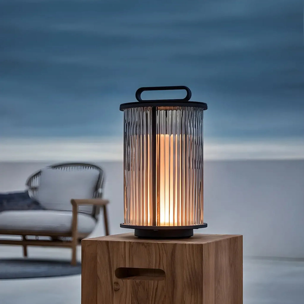 Cylinder Metal Black Solar Outdoor Post Lights