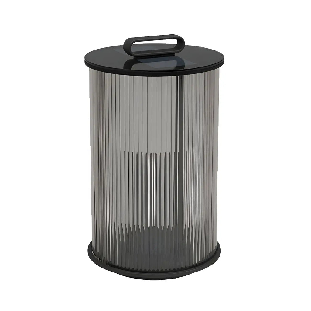 Cylinder Metal Black Solar Outdoor Post Lights