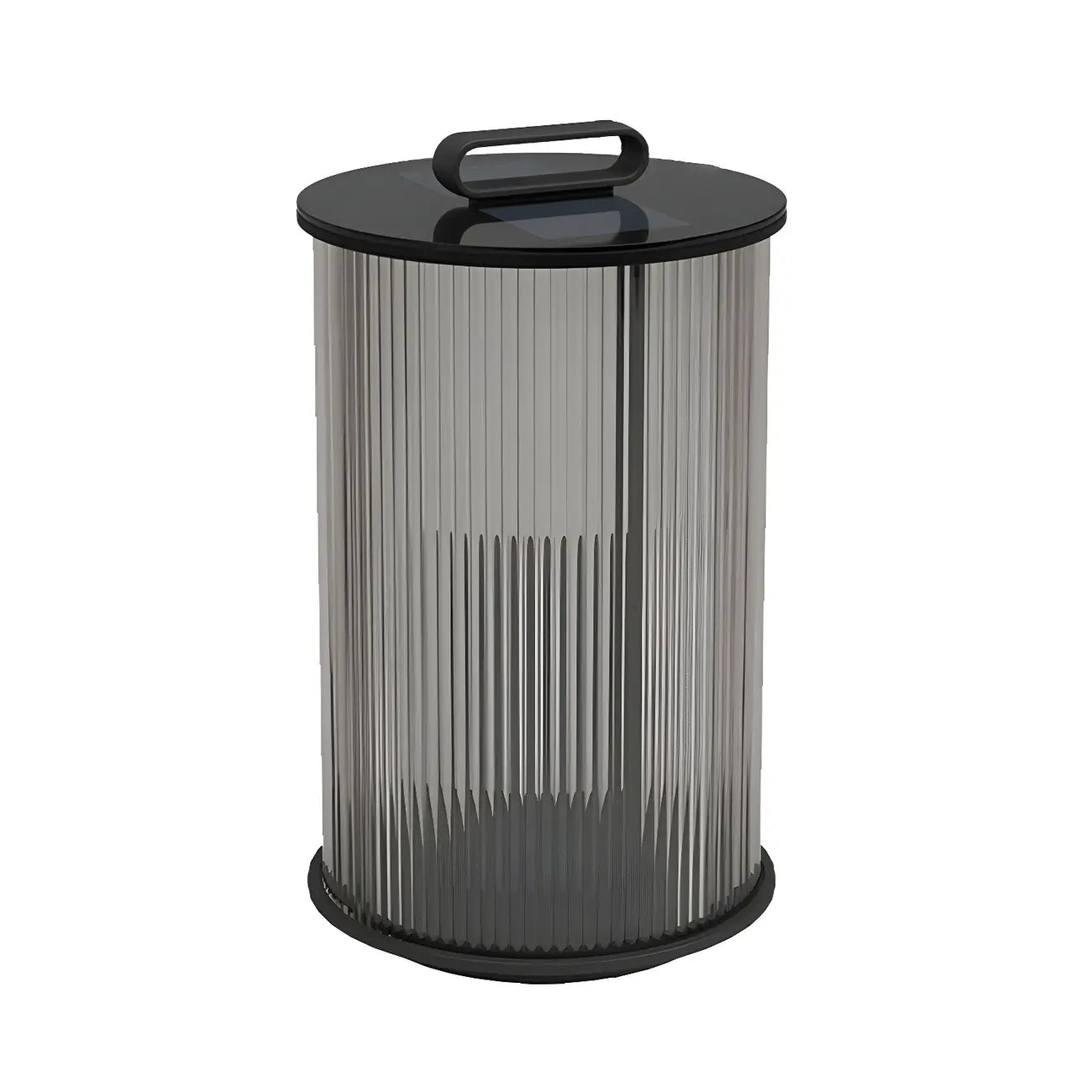 Cylinder Metal Black Solar Outdoor Post Lights