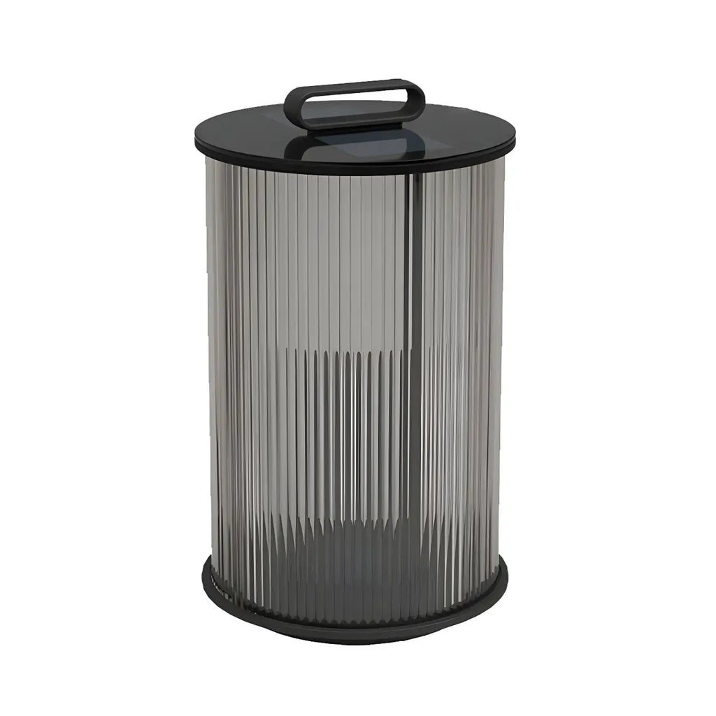 Cylinder Metal Black Solar Outdoor Post Lights