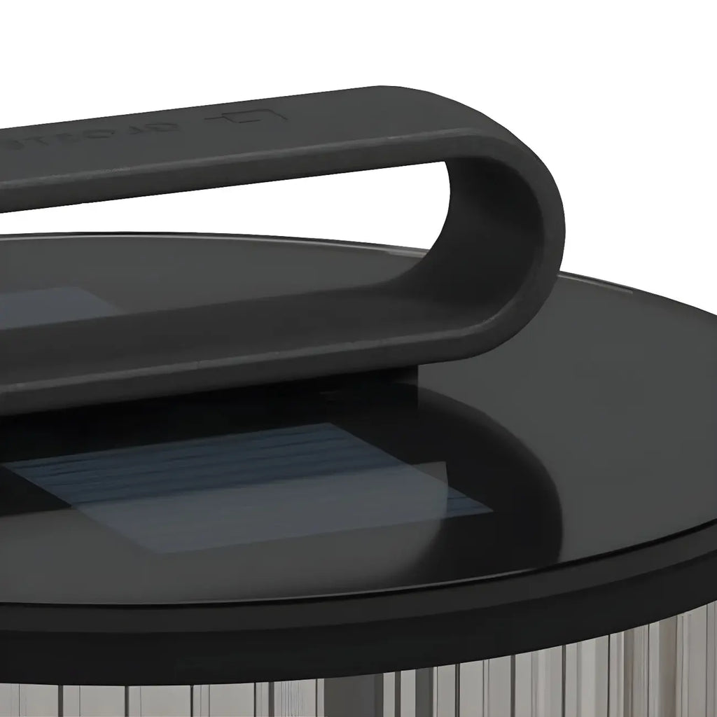 Cylinder Metal Black Solar Outdoor Post Lights