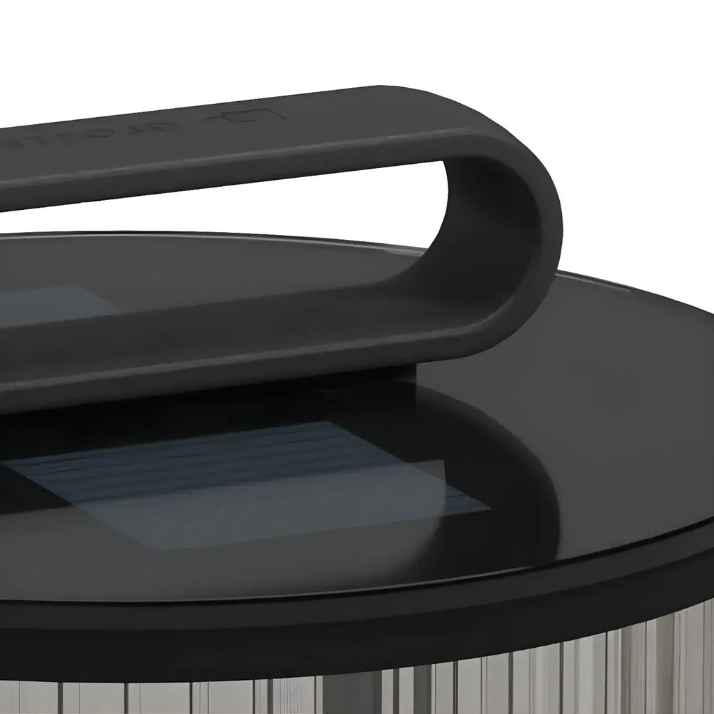 Cylinder Metal Black Solar Outdoor Post Lights