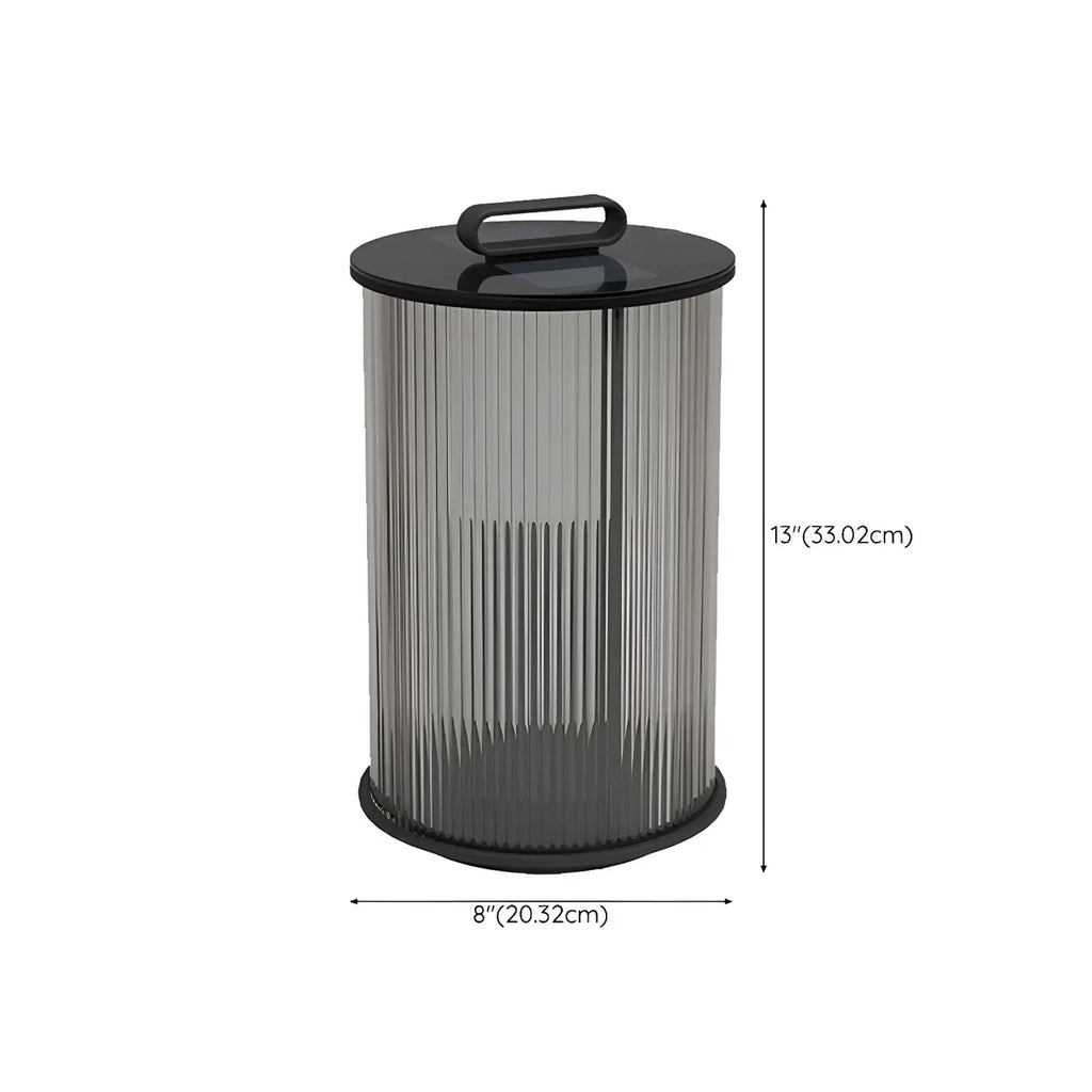Cylinder Metal Black Solar Outdoor Post Lights