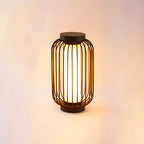 Black Metal Cage Solar Outdoor Post Lights