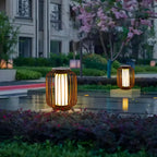Black Metal Cage Solar Outdoor Post Lights