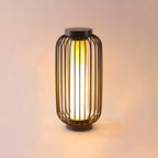 Black Metal Cage Solar Outdoor Post Lights