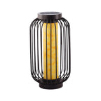 Black Metal Cage Solar Outdoor Post Lights