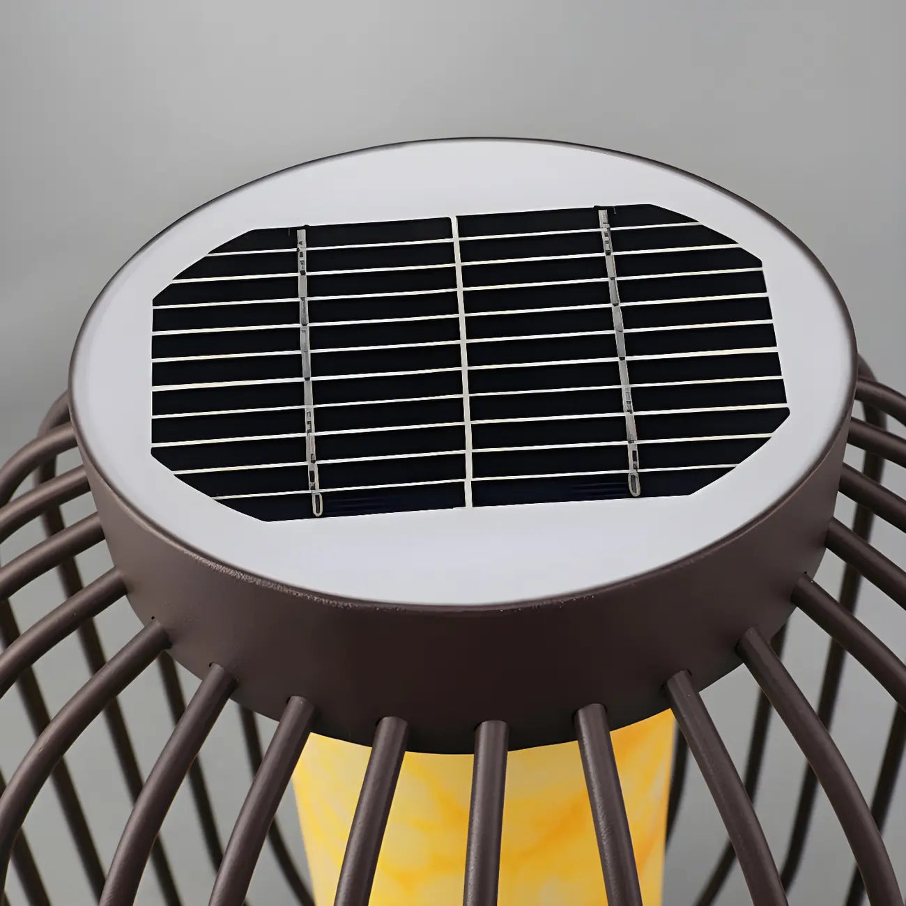 Black Metal Cage Solar Outdoor Post Lights