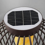 Black Metal Cage Solar Outdoor Post Lights