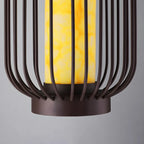 Black Metal Cage Solar Outdoor Post Lights