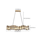 Elegant Grey Crystal Linear Island Pendant Light