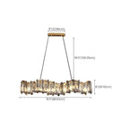 Elegant Grey Crystal Linear Island Pendant Light