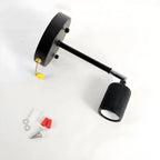 Contemporary Black Metal Swing Arm Wall Light